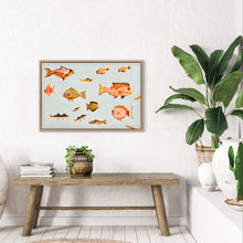 Load image into Gallery viewer, All The Little Fishies 94 x 64 cm Framed