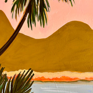 SOLD / Pink Sky Lagoon 54 x 54 cm Framed