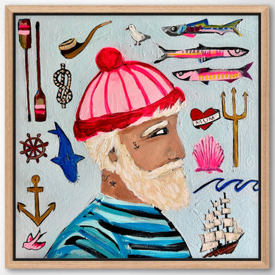 SOLD / The Salty Dreamer 43 x 43 cm Framed