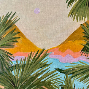 SOLD / Through The Palms 28 x 23 cm Framed