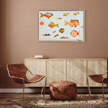 Load image into Gallery viewer, All The Little Fishies 94 x 64 cm Framed