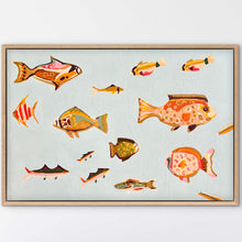 Load image into Gallery viewer, All The Little Fishies 94 x 64 cm Framed