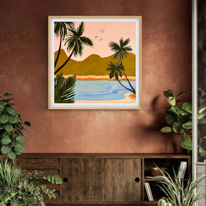 Pink Sky Lagoon - Unframed Print