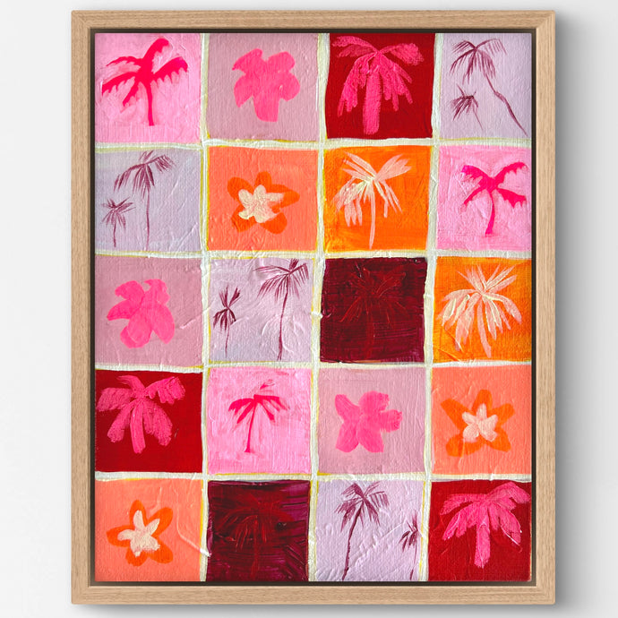 Sunset Squares 28 x 23 cm Framed