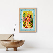 Load image into Gallery viewer, Nine Of Pentacles 18 x 13 cm Framed