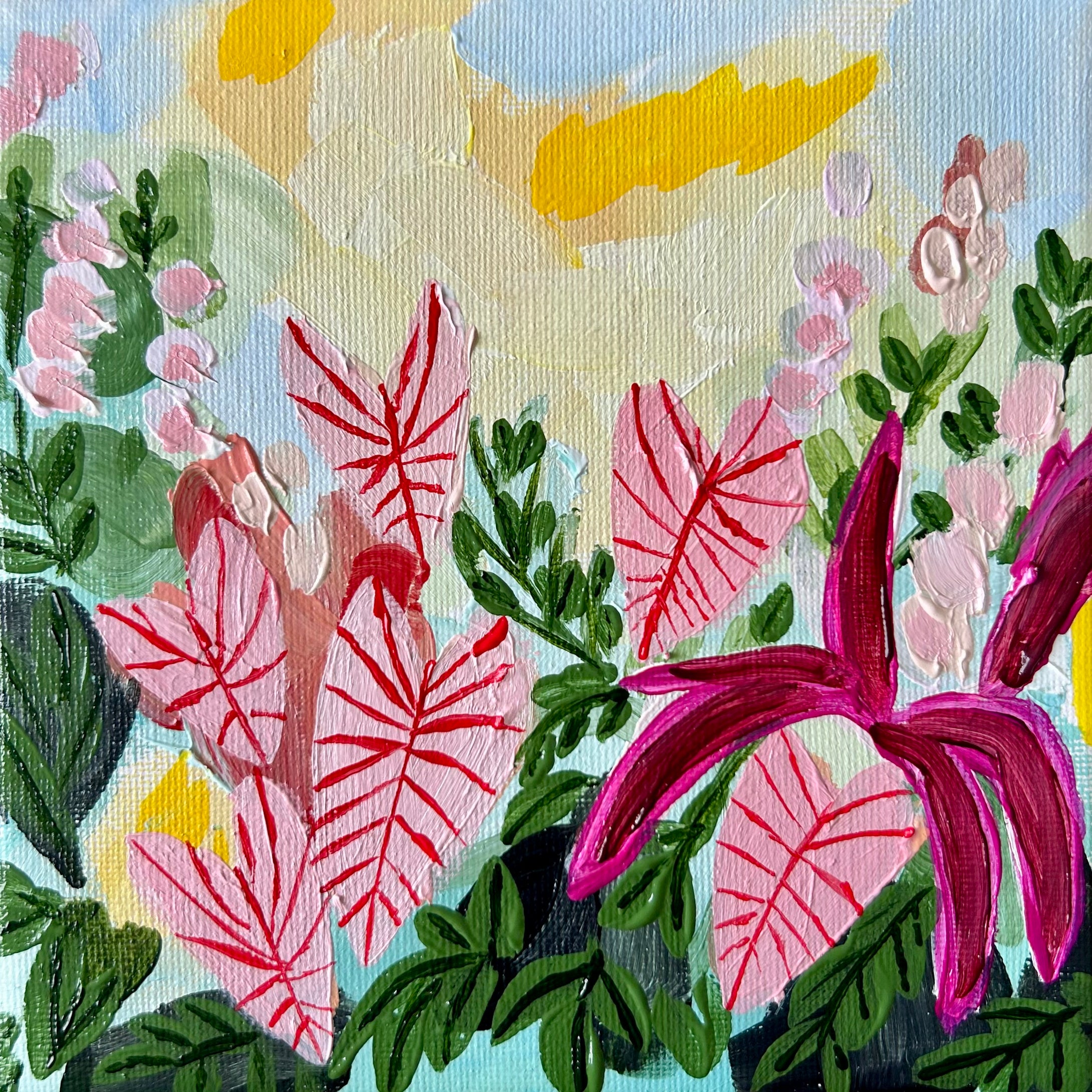 In The Garden #1 18 x 18 cm Framed