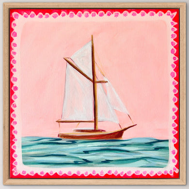 Off She Goes 33 x 33 cm Framed