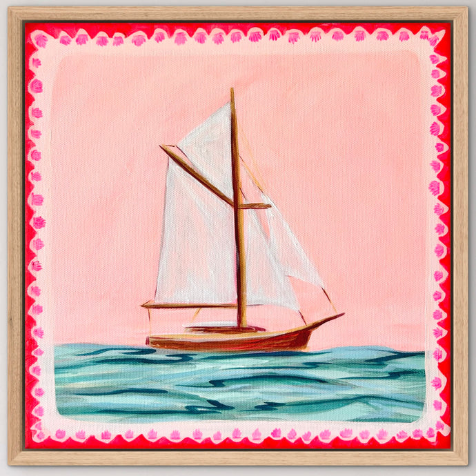 Off She Goes 33 x 33 cm Framed